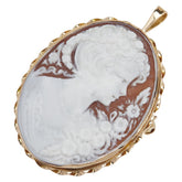 K18YG イエローゴールド シェルカメオ約25×35mm ブローチ ペンダントトップ レディース 【中古】